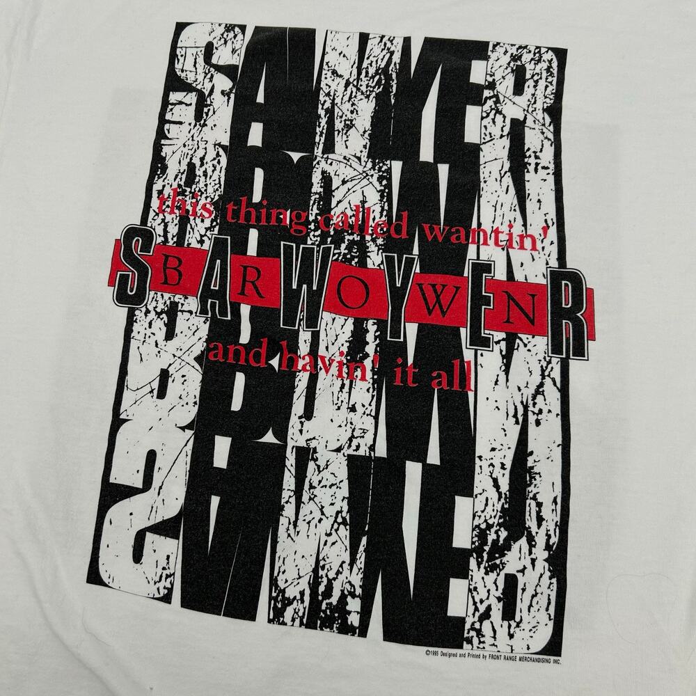 Vintage 90s 1995 Men's White Sawyer Brown Single Stitch Graphic T Shirt XL - Picture 8 of 10